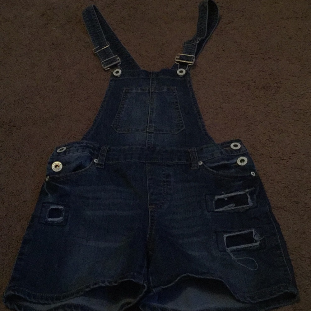 Short short cute jean overalls